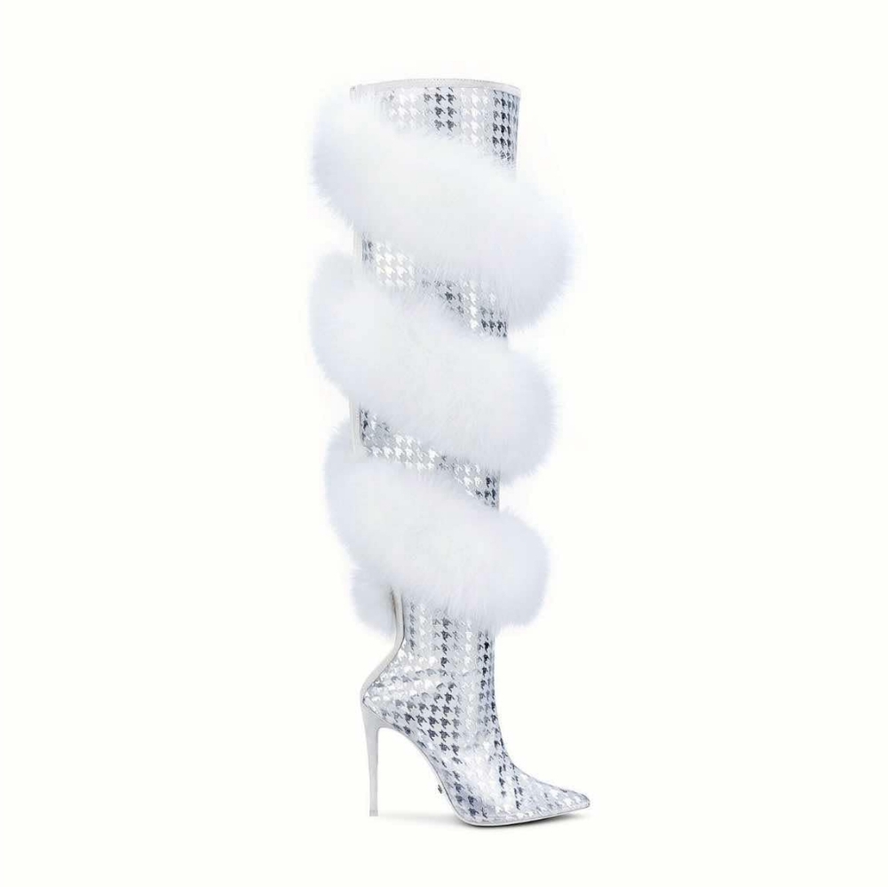Silver Mesh Fox Boots